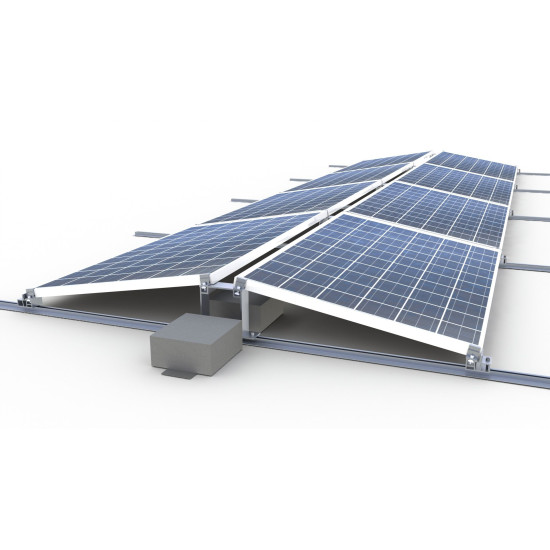Sistem de montaj panouri fotovoltaice PB-062.1, montare acoperis plat