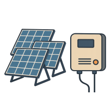 Pachet invertor si panouri solare