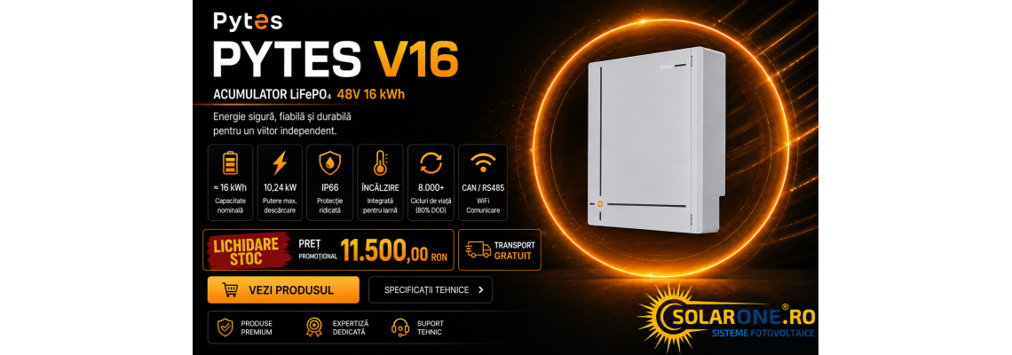 La SolarOne ai acum transport gratuit la Acumulator Pytes v16 La SolarOne ai acum transport gratuit la Acumulator Pytes v16