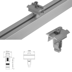 Clema de mijloc aluminiu „Click” pentru profile tip H 40×40 Clema de mijloc aluminiu „Click” pentru profile tip H 40×40