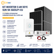 Kit Invertor 5 KW DEYE SUN-5K-SG03LP1-EU, 11 x Panou fotovoltaic Canadian Solar CS6.2-48TD-460, Acumulator Optional