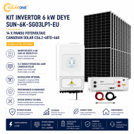 Kit Invertor 6 KW DEYE SUN-6K-SG05LP1-EU-AM2-P, 14 x Panou fotovoltaic Canadian Solar CS6.2-48TD-460, Acumulator Optional