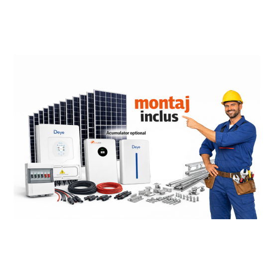 Sistem fotovoltaic 6kW monofazat, complet, cu montaj inclus Sistem fotovoltaic 6kW monofazat, complet, cu montaj inclus