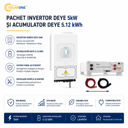 Pachet Invertor DEYE 5kW și Acumulator Deye 5.12 kWh