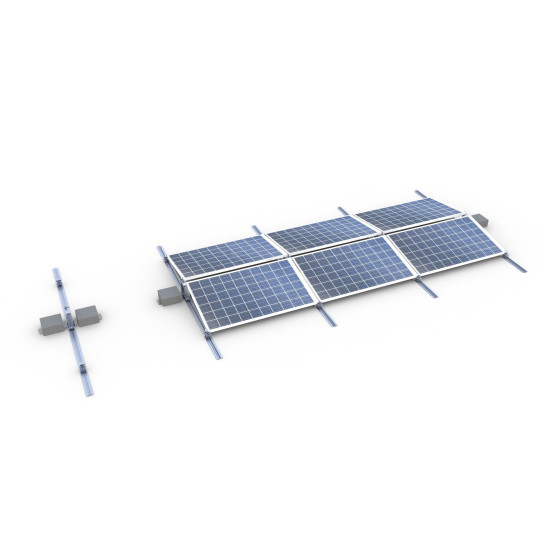 Sistem de montaj panouri fotovoltaice PB-062.1, montare acoperis plat