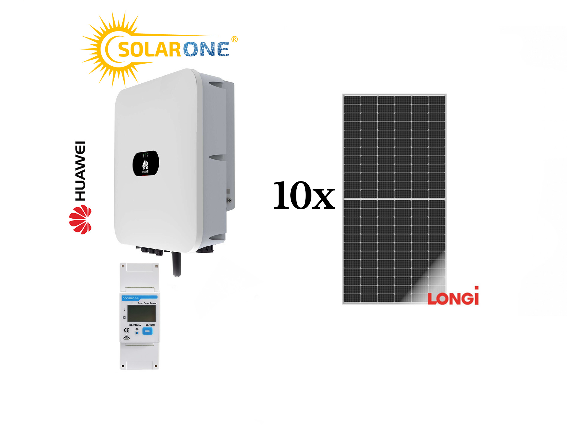 Kit sistem fotovoltaic 5 kW hibrid monofazat, invertor Huawei si 10 ...